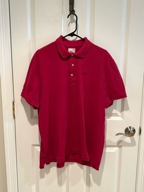Lacoste Distressed Men's Polo Shirt - Deep Raspberry